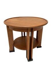 Art Deco Coffee Table by Jan Brunott, Solid Oak, Dutch Design, 1920s